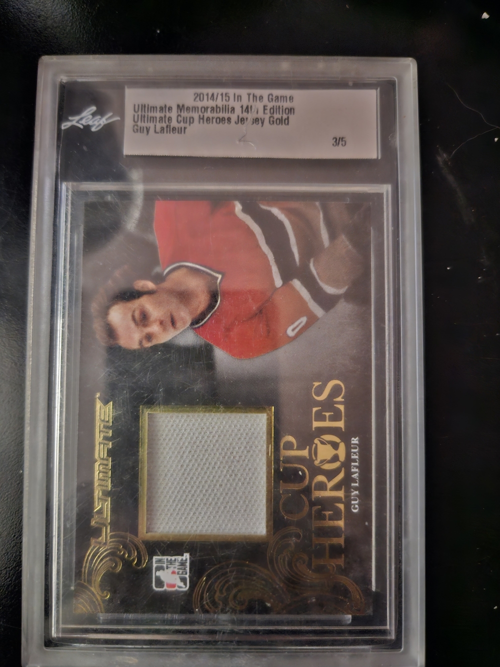 Guy Lafleur 2014-15 ITG Ultimate Cup Heroes Jersey Gold #3/5 Rare HOF